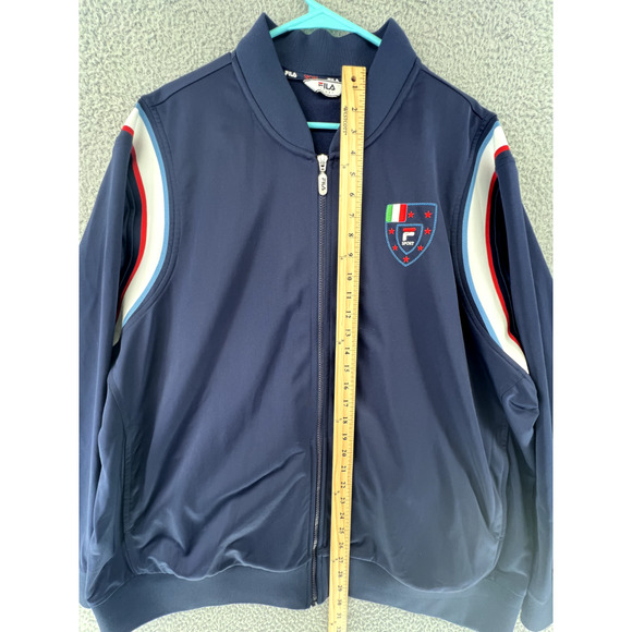 FILA SPORT Fleece Jacket Men's XXL Blue Full‎ Zip Casual Athletic Logo Flagg - Picture 14 of 16